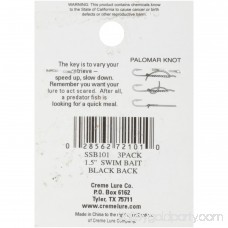 Creme® Spoiler Shad™ 1.5 Black Back Swimming Bait 3 ct Carded Pack 4554455
